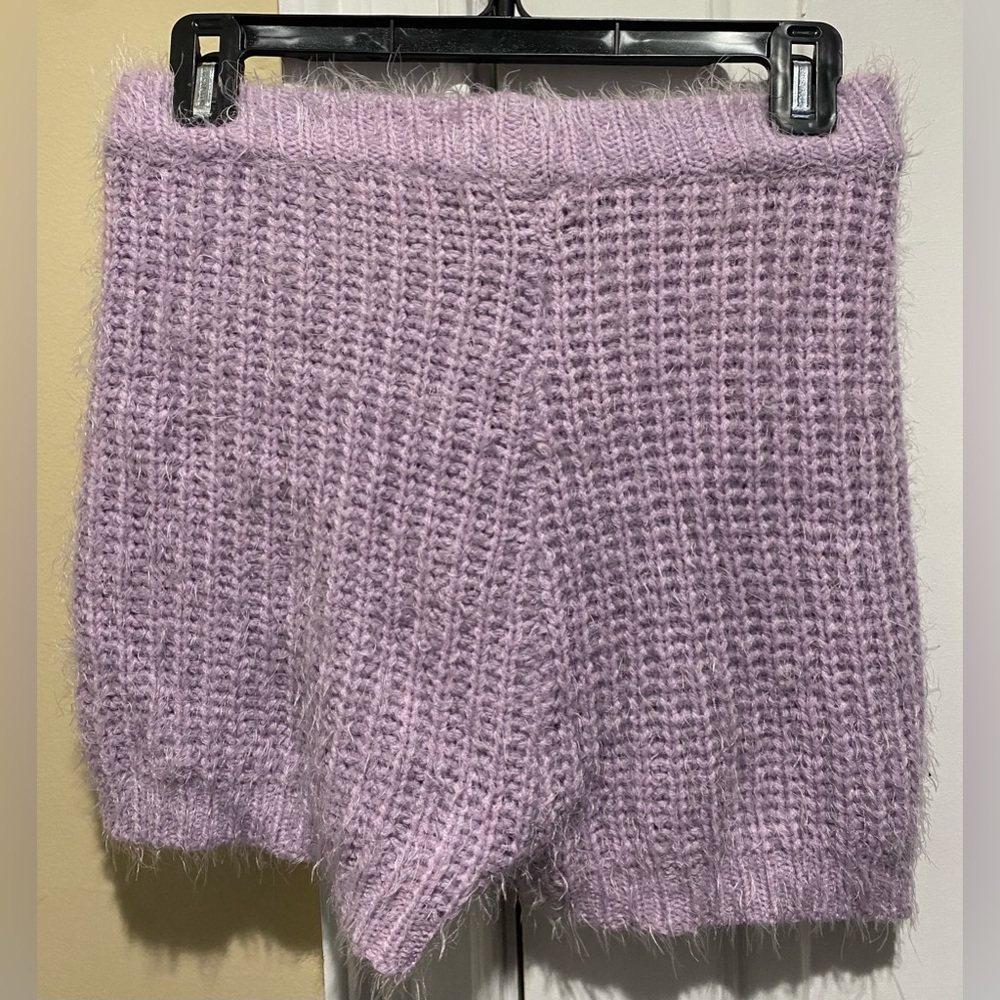 Lavender Knit Lounge Two Piece Shorts Set - Picture 4 of 6